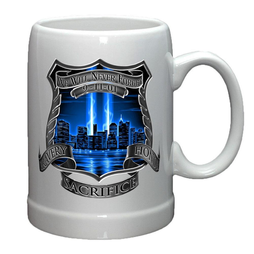 9/11 Police Blue Skies Stoneware Mug Set-Military Republic