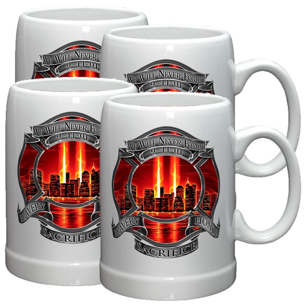 9/11 Police Red Skies Stoneware Mug Set-Military Republic