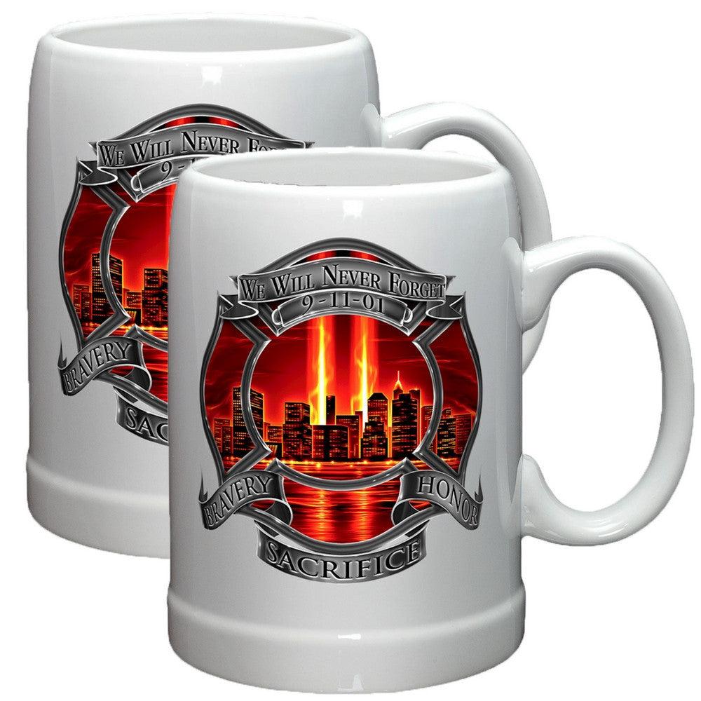 9/11 Police Red Skies Stoneware Mug Set-Military Republic