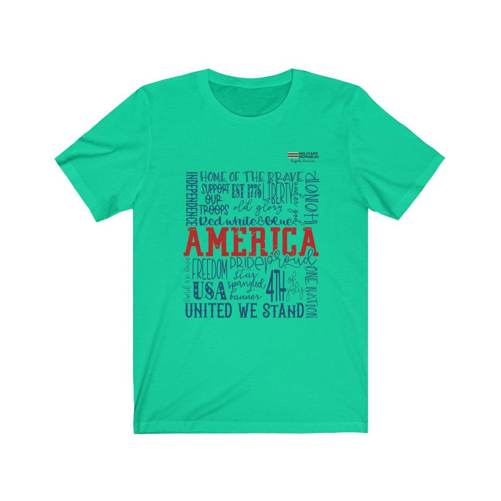 Freedom - Pride America - Support Our Troops T-shirt - Military Republic