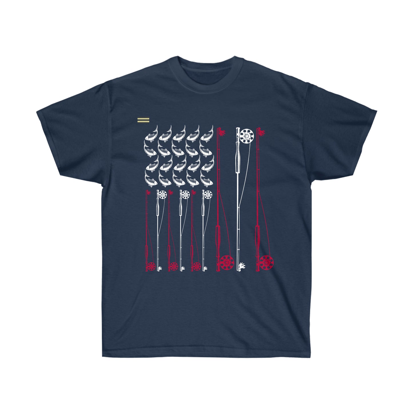 Fishing Rod & Fish USA Flag Design Fishing Hobbyist T-shirt