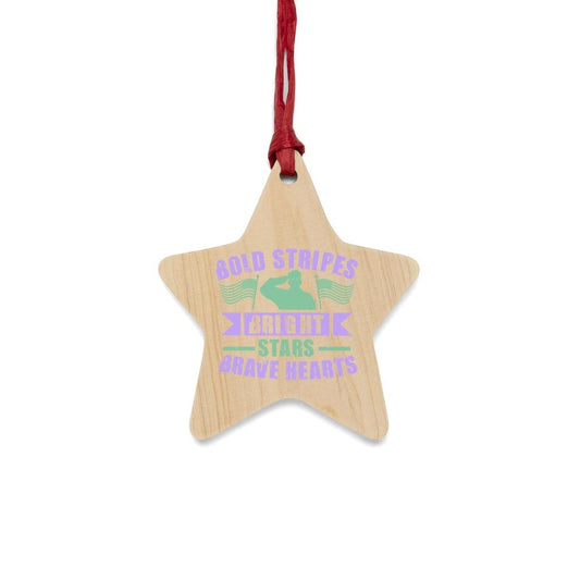 Bold Stripes. Bright Star, Brave Heart Christmas Ornament - Military Republic