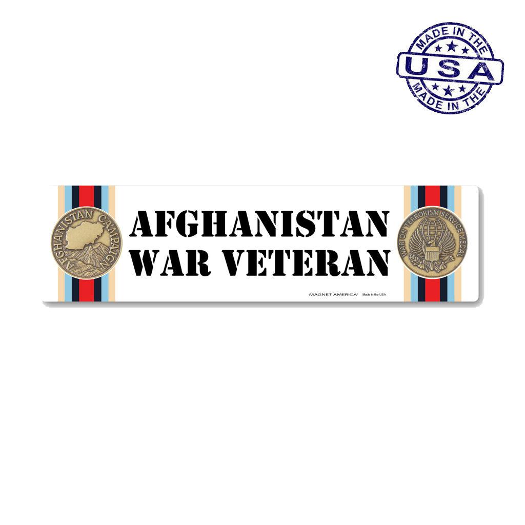 United States Veteran Afghanistan War Bumper Strip Magnet (10.88" x 2.88") - Military Republic