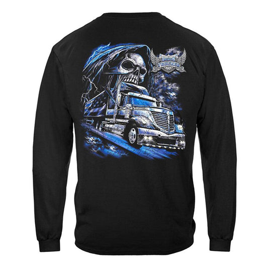 American Trucker Skull on Wheels Long Sleeves - Military Republic