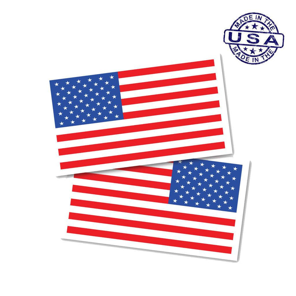 United States Patriotic American Flag / Reversed Flag Rectangle Magnet Pack (4.88