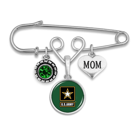 U.S. Army Mom Accent Charm Brooch - Military Republic