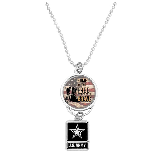 U.S. Army Home of the Brave (Boots) Silver Logo Car Charm - Military Republic