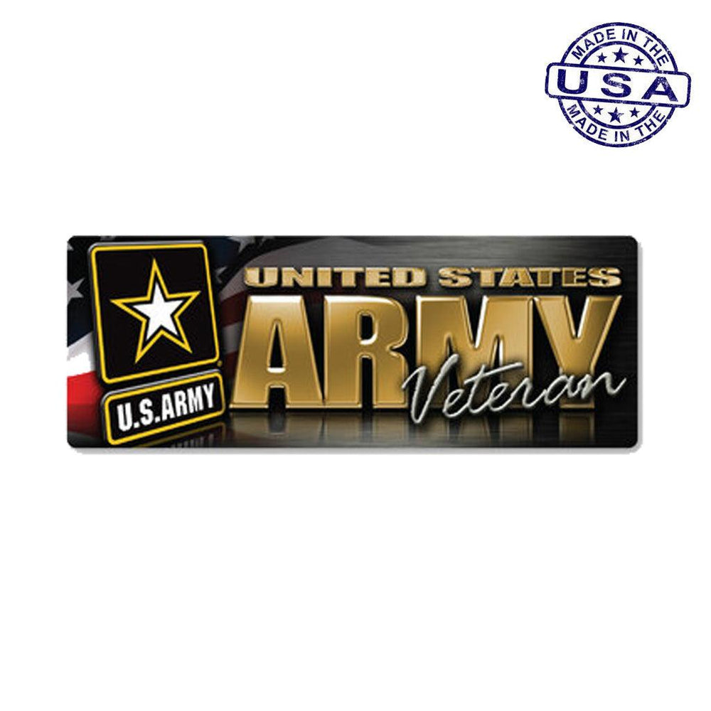 United States Army Veteran Chrome Bumper Strip Magnet (7.75