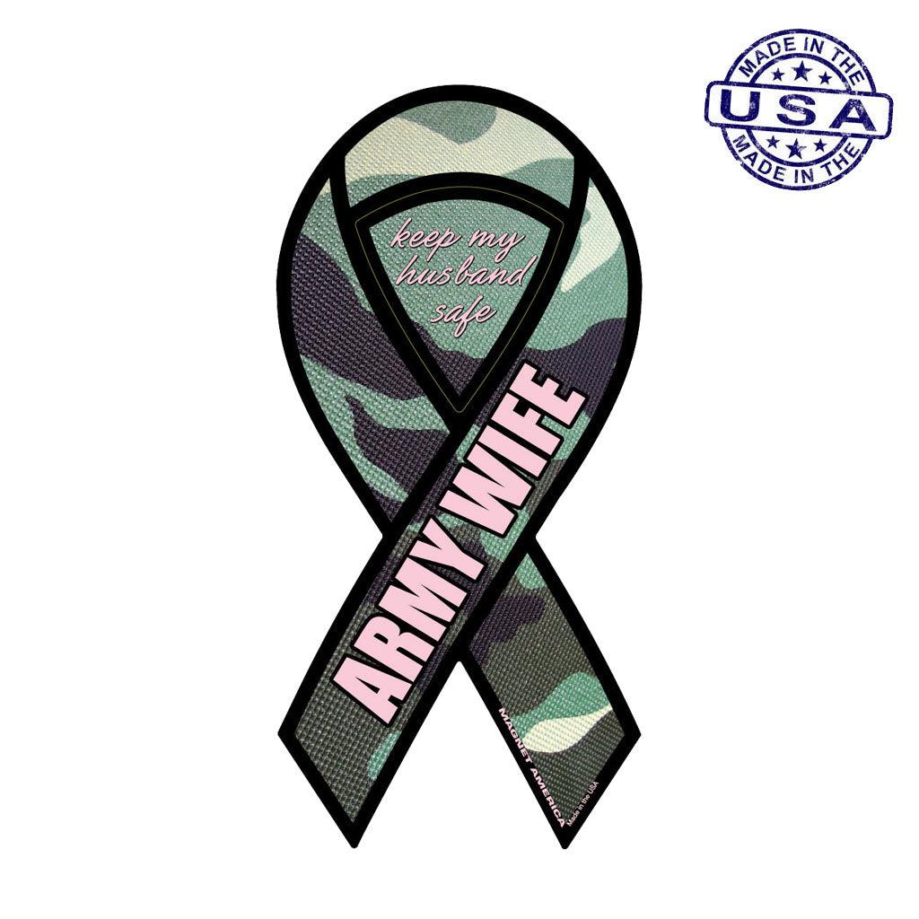 United States Army Keep my Husband Safe Ribbon Magnet (3.88" x 11.5") - Military Republic