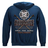 United States Absolute Firefighter Blue Print Premium Long Sleeve - Military Republic