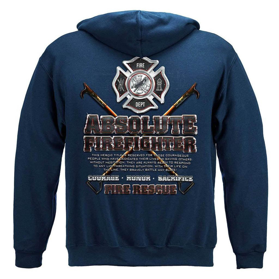 United States Absolute Firefighter Blue Print Premium Hoodie - Military Republic