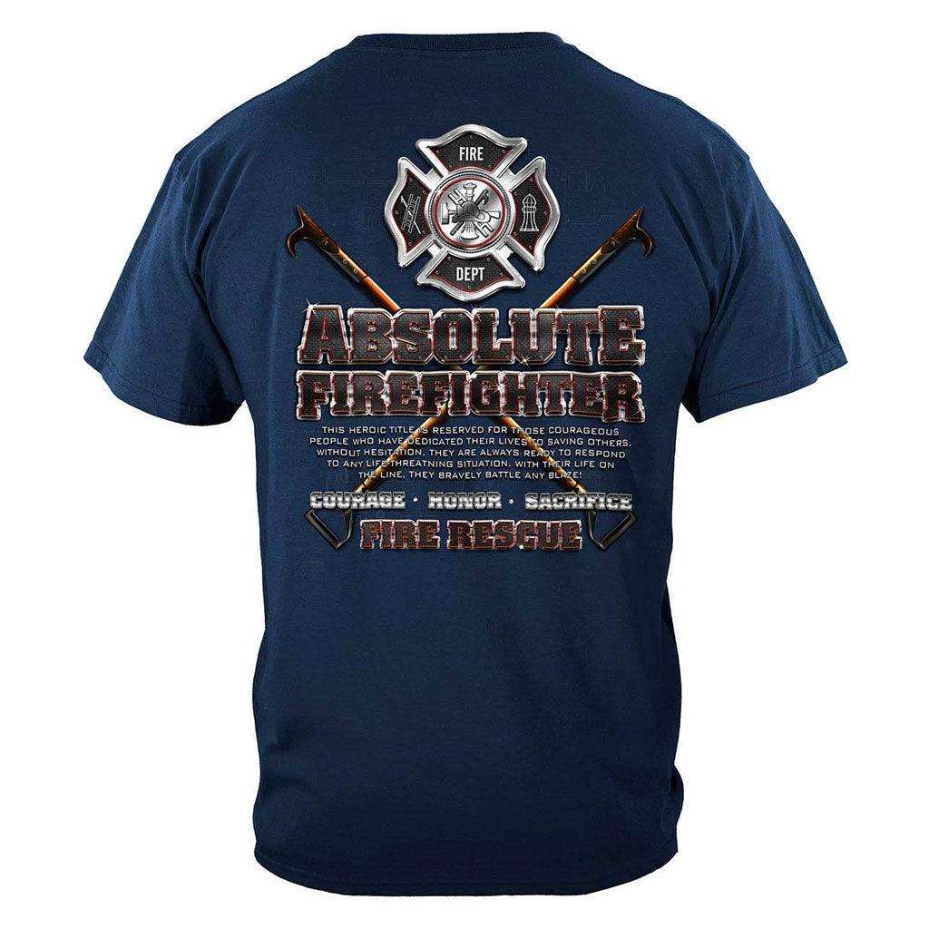 United States Absolute Firefighter Blue Print Premium Long Sleeve - Military Republic