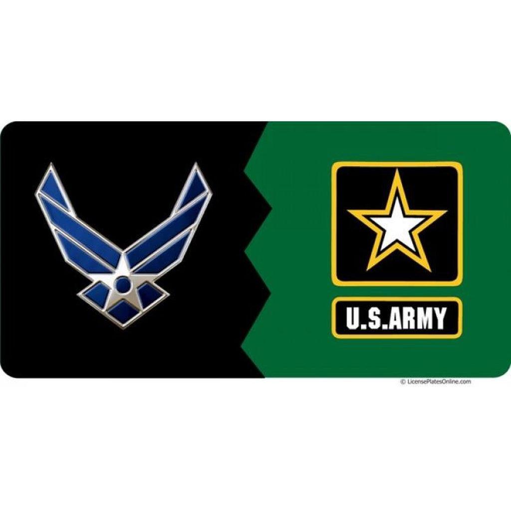 Air Force And Army House Divided Photo License Plate - Military Republic