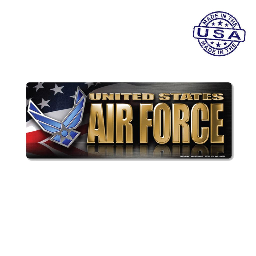 United States Air Force Chrome Bumper Strip Magnet (7.75" x 2.88") - Military Republic