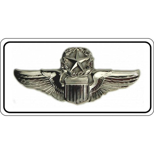 Air Force Command Pilot Chrome Insignia #2 Photo License Plate - Military Republic