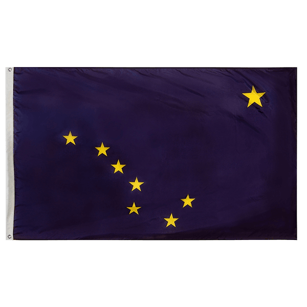 Alaska State Nylon Outdoors Flag- Sizes 2' to 10' Length - Military Republic