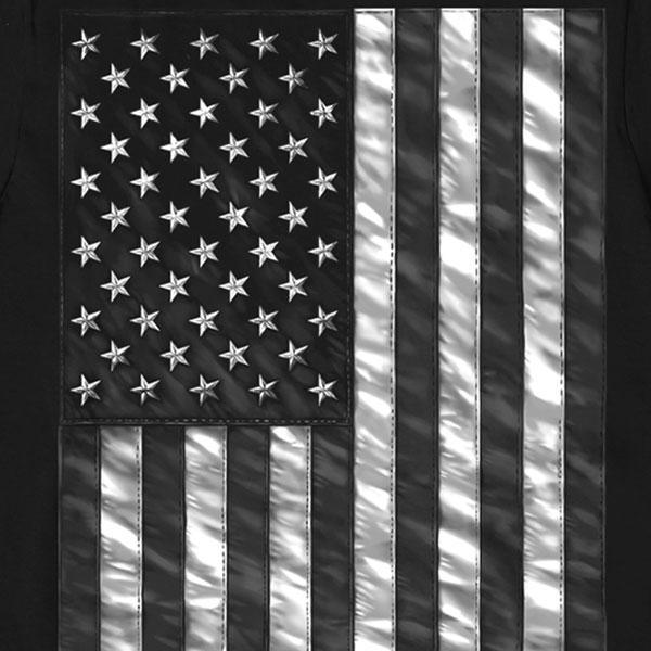 Jumbo Black & White American Flag Long Sleeve Shirt - Military Republic