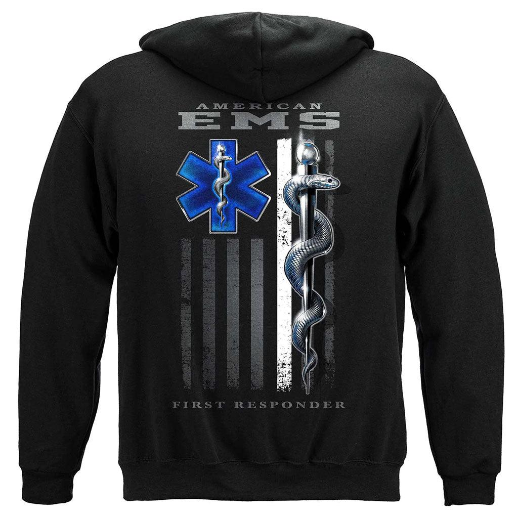 United States American EMS First Responder Ghost Flag Premium T-Shirt - Military Republic