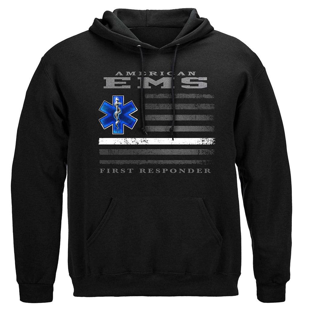 United States American EMS First Responder Ghost Flag Premium Long Sleeve - Military Republic