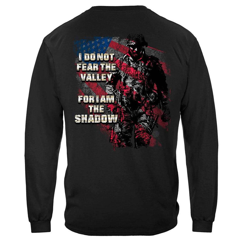 United States American Flag Soldier I Am The Shadow Premium Long Sleeve - Military Republic