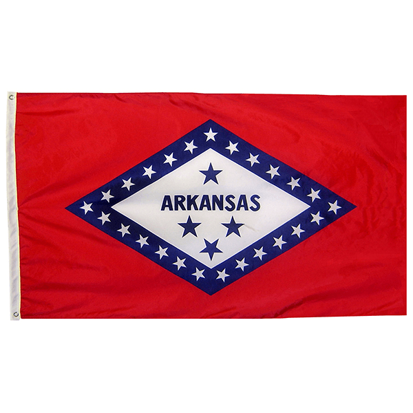 Arkansas State Nylon Outdoors Flag- Sizes 2' to 10' Length - Military Republic