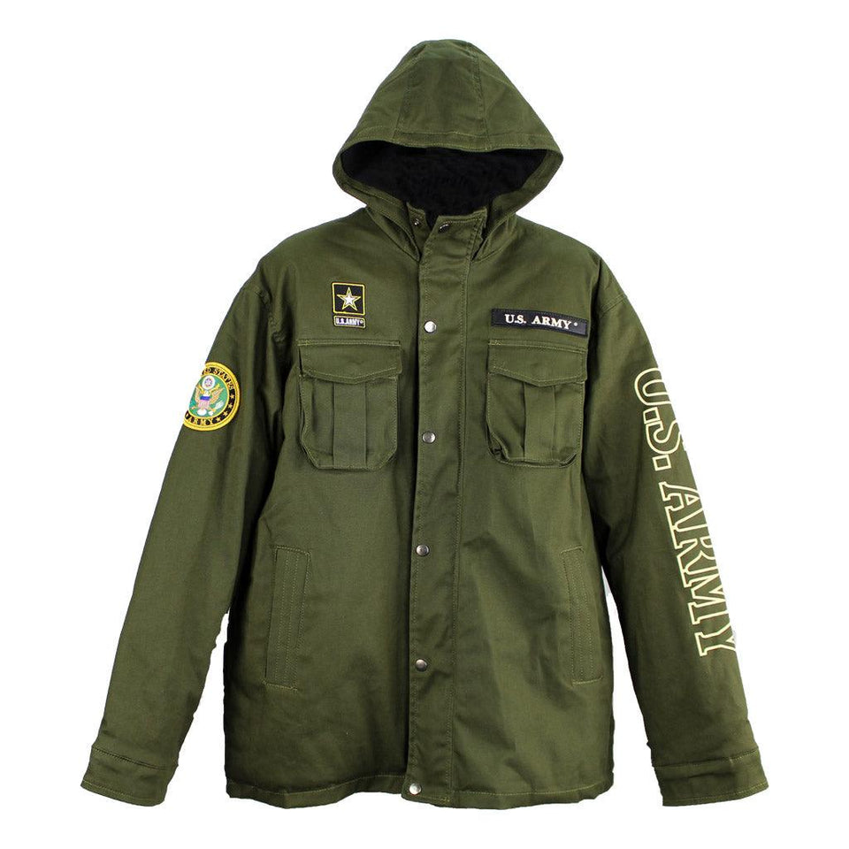 U.S. ARMY Hooded Military Green Canvas Jacket - Military Republic