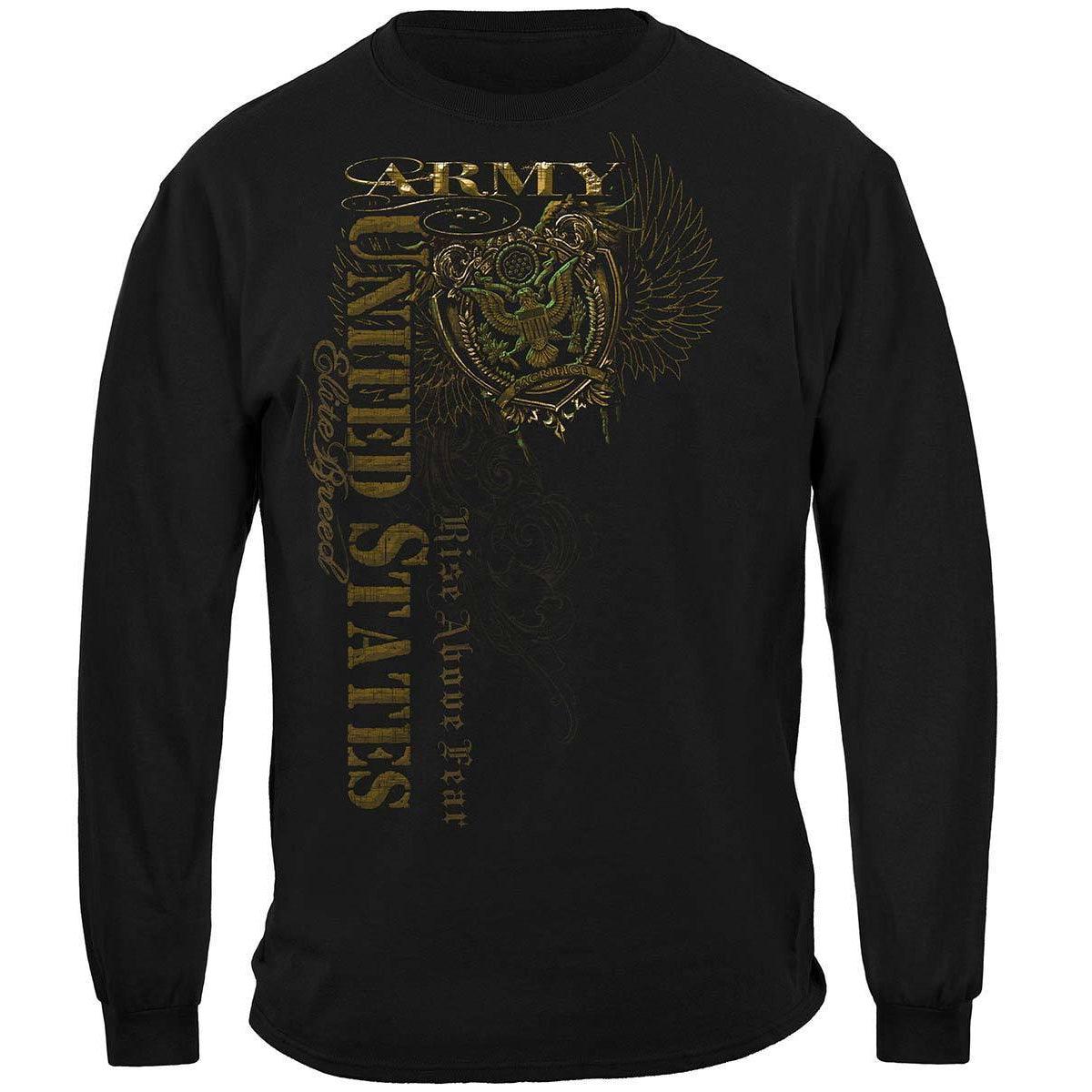 Army Crest Elite Breed Rise Above Fear Premium T-Shirt - Military Republic