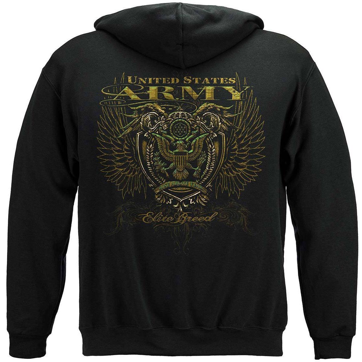 Army Crest Elite Breed Rise Above Fear Premium T-Shirt - Military Republic