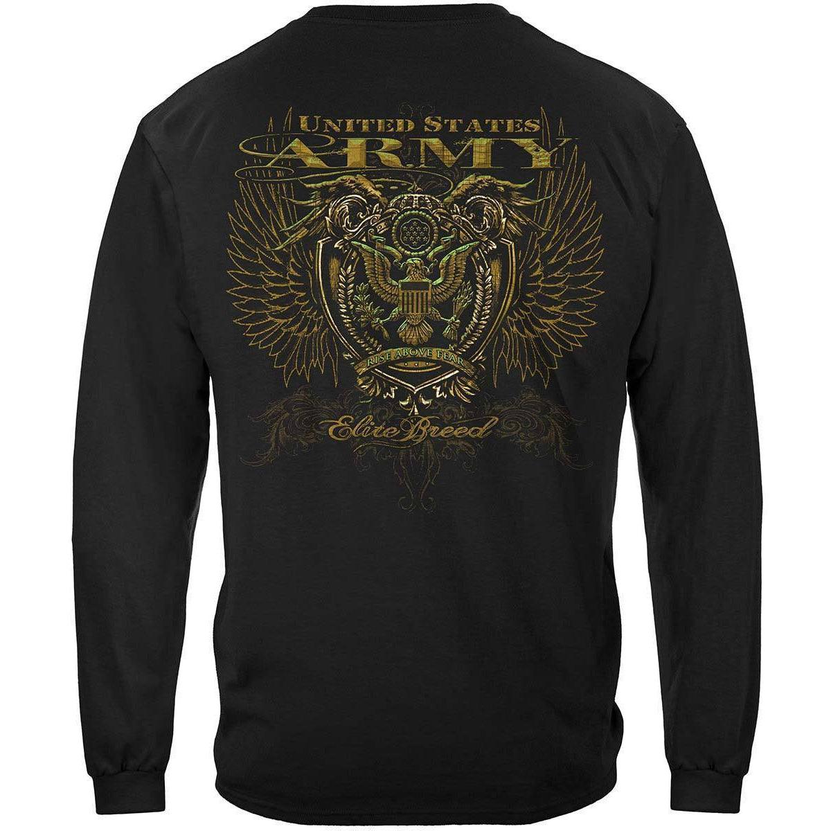 Army Crest Elite Breed Rise Above Fear Premium T-Shirt - Military Republic