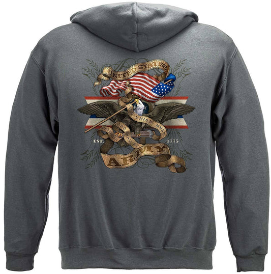 Army Eagle Antique This We'll Defend Premium Hoodie - Military Republic