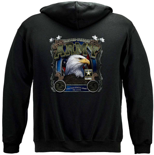 Army Eagle In Stone Hoodie - Military Republic