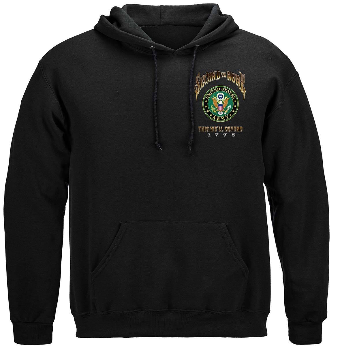 Army Second To None Hoodie with Army Insignia - Military Republic