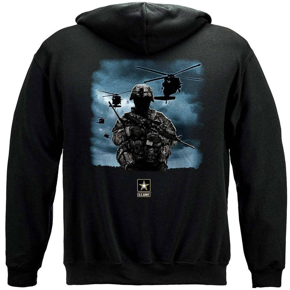 Army Strong Helicopter Soldier Black T-Shirt - Military Republic