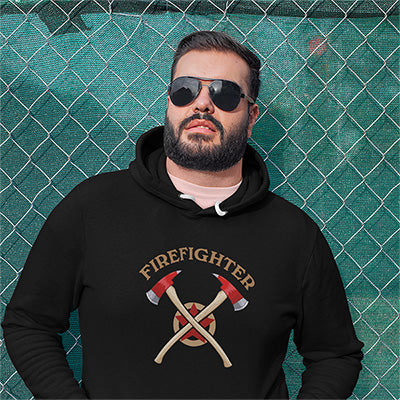 Awesome Fire Fighter With an Axe and Star Hoodie