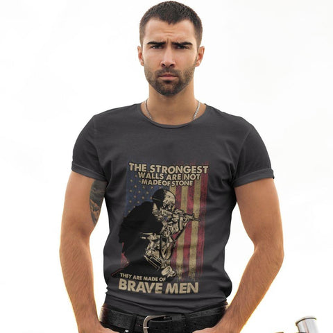The Strongest Walls Are Not Made of Stone T-Shirt - Military Republic