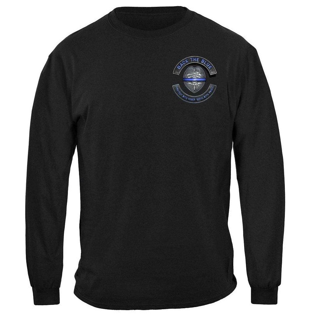 United States Back the Blue Law enforcement Blue lives Mater Serve and Protect Premium T-Shirt - Military Republic