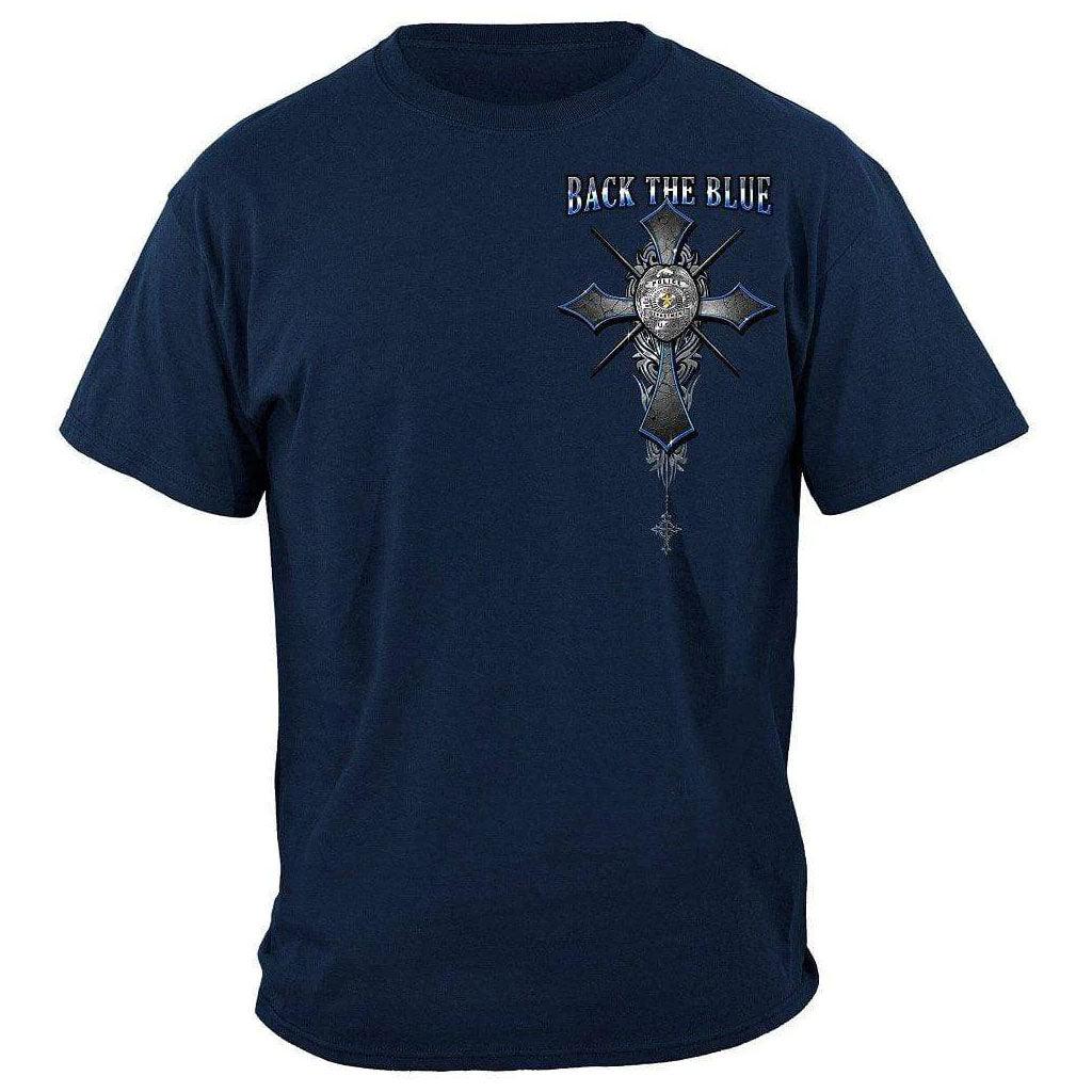 United States Back the Blue Matthew 5:9 Christian Shirt Premium T-Shirt - Military Republic