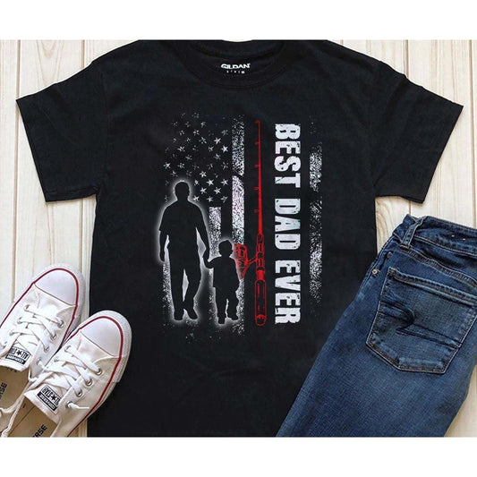 Best Dad Ever -Who Also Loves Fishing T-shirt - Military Republic