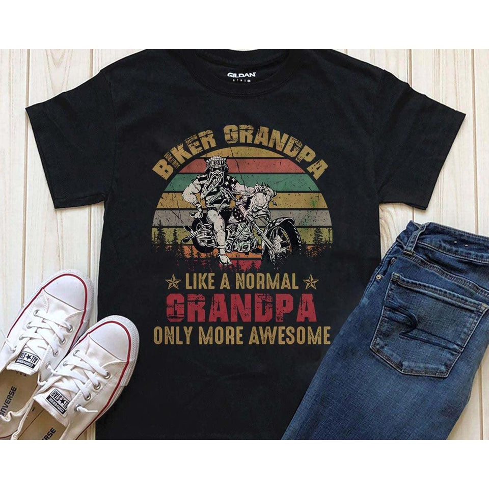 Awesome Biker GrandPa T-shirt - Military Republic