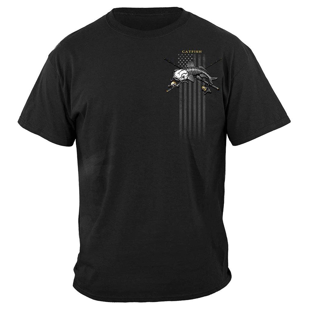 United States Black Flag Patriotic Catfish Premium T-Shirt - Military Republic