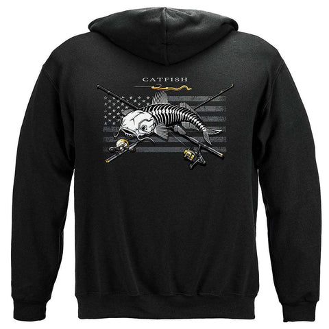 United States Black Flag Patriotic Catfish Premium Hoodie - Military Republic