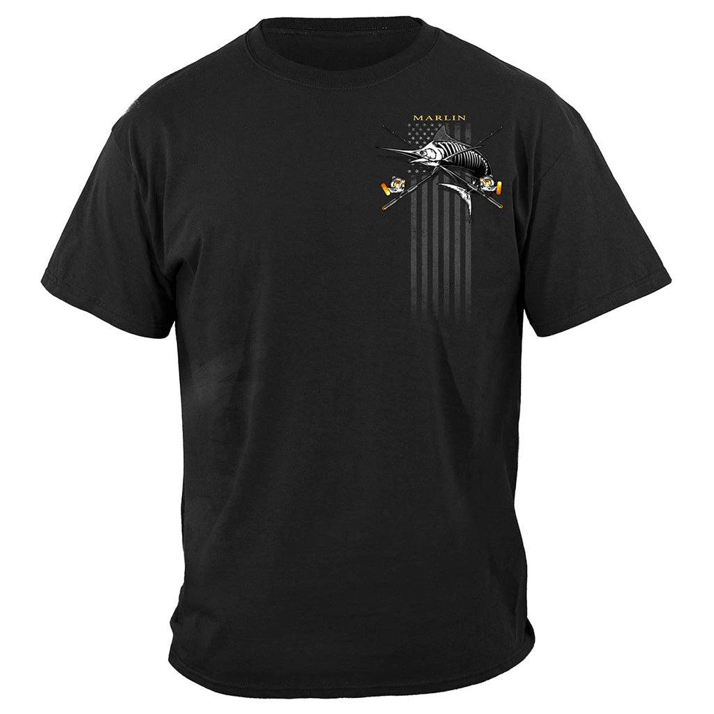 United States Black Flag Patriotic Marlin Premium Long Sleeve - Military Republic