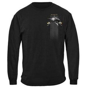 United States Black Flag Patriotic Marlin Premium Long Sleeve - Military Republic