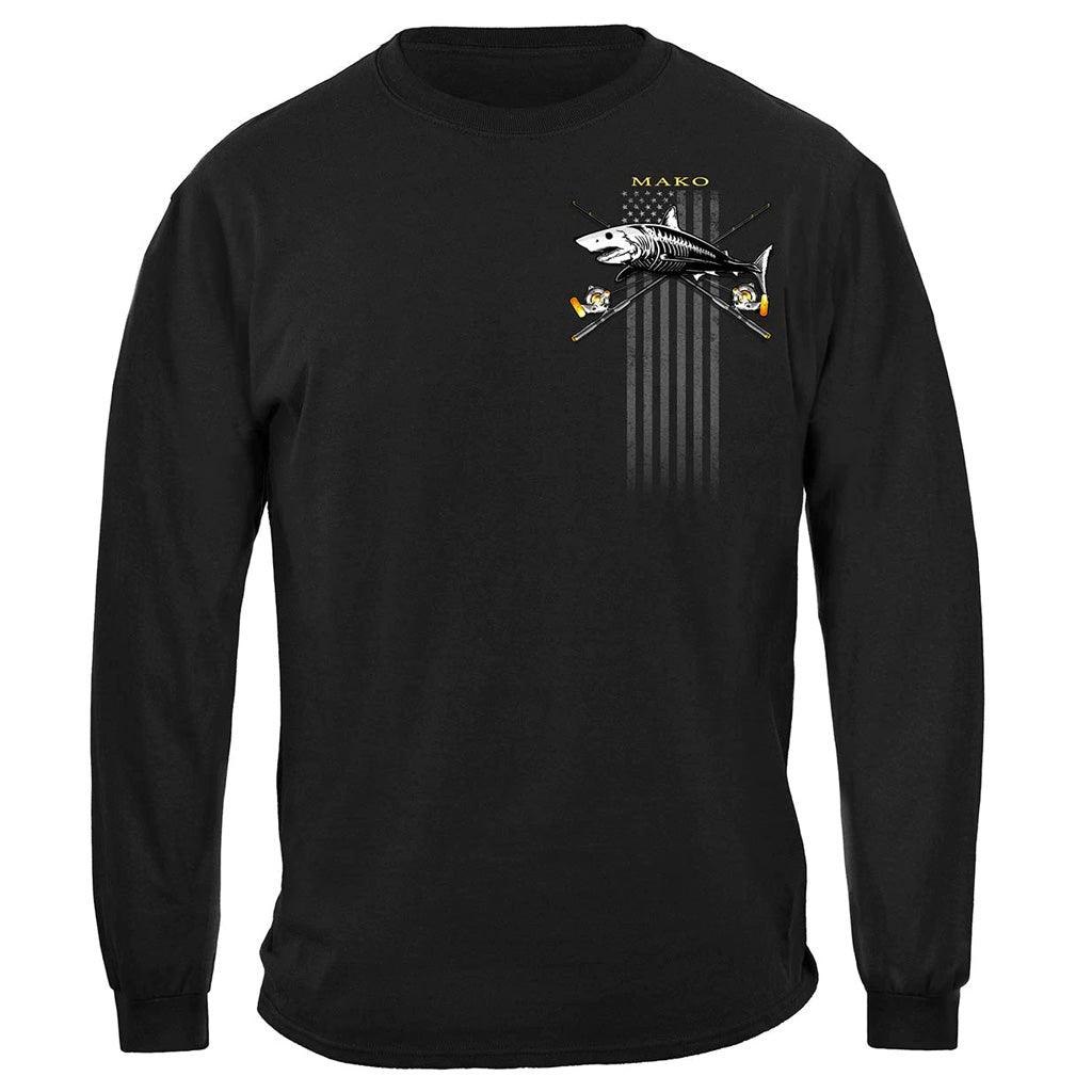 United States Black Flag Patriotic Shark Premium T-Shirt - Military Republic