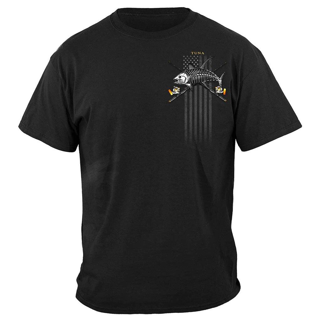 United States Black Flag Patriotic Tuna Premium T-Shirt - Military Republic