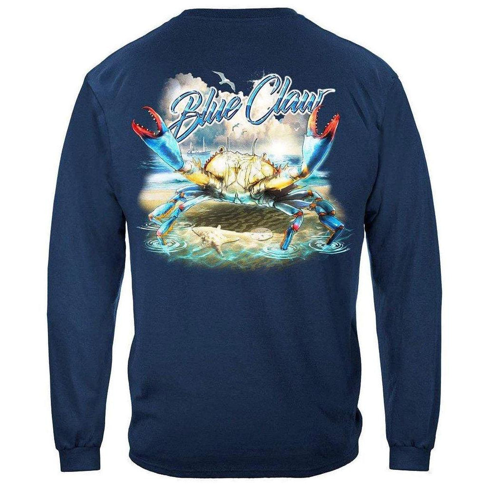 United States Blue Claw Crab In Your Face Premium Long Sleeve - Military Republic