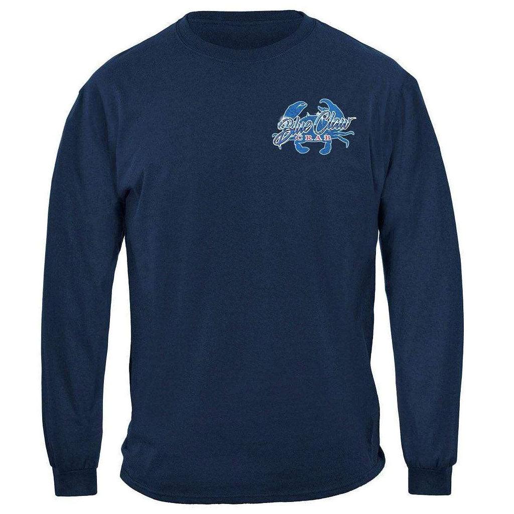 United States Blue Claw Crab In Your Face Premium Long Sleeve - Military Republic