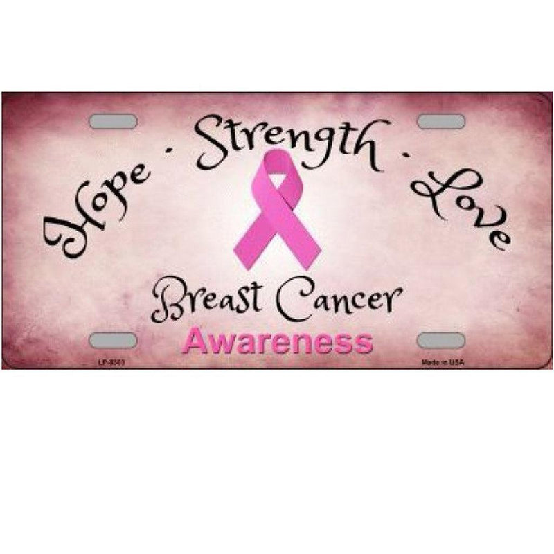 Breast Cancer Awareness Ribbon Metal License Plate – Military Republic