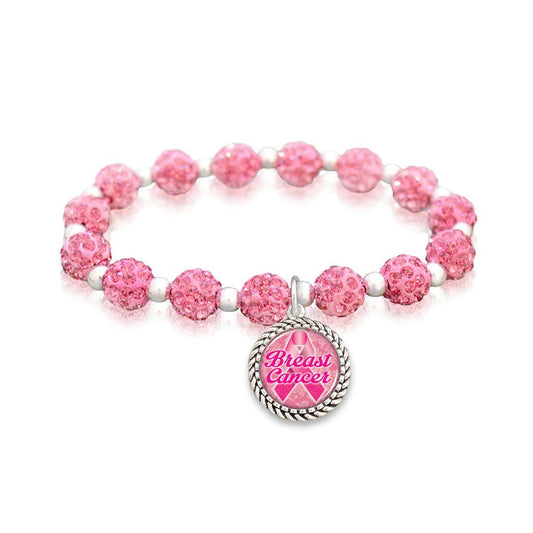 Breast Cancer Awareness Sparkle Stretch Bracelet - Military Republic