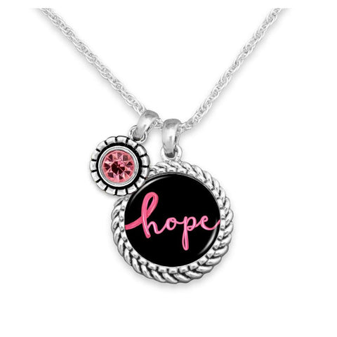 Breast Cancer Hope Crystal Olivia Necklace - Military Republic